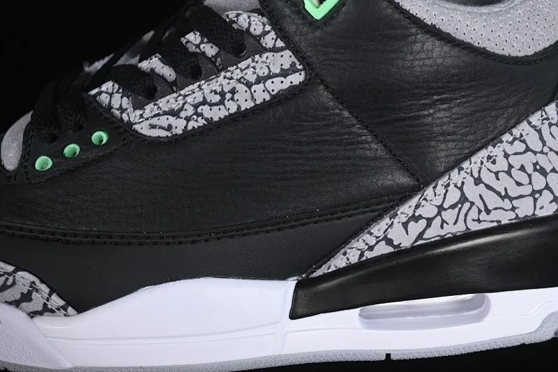 All categories Air Jordan Jordan series basketball shoes Air Jordan 3 Air Jordan 3 "Green Glow" AJ3 Joe 3 black and green full head layer CT8532-031